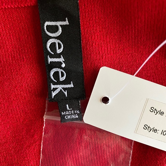 Berek Red Sweater Gold Beads Shawl Collar Fill Zip - Picture 7 of 11